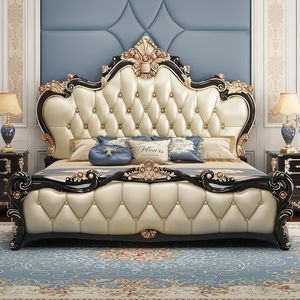 Europäische Betten Prinzessin Holz betten Schlafzimmer möbel Einzel Doppel geschnitzte Lagerung Queen-Bett - Product Image 2