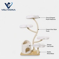 Árbol para Gatos Moderno de Felpa con Diseño de Nube, Torre Multinivel, Mueble de Escalada para Gatos de Interior con Plataformas de Flores, Venta al por Mayor