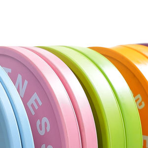 EIGFOH Plaques de poids de gym en caoutchouc pur Macaron, plaques de bumper haute densité pour l'entraînement de force à usage commercial et fitness - Product Image 2