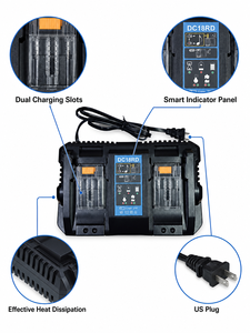 <span class=keywords><strong>Chargeur</strong></span> <span class=keywords><strong>rapide</strong></span> double canal 21V compatible avec la batterie <span class=keywords><strong>Makita</strong></span> 18V DC18RD <span class=keywords><strong>DC18RC</strong></span>, station de charge <span class=keywords><strong>rapide</strong></span> 3A avec affichage LED - Product Image 3