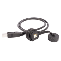 Connecteur USB Type B étanche IP67 à montage sur panneau LSHITECH pour équipements industriels, machines CNC et imprimantes