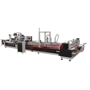 Volautomatische Kartonnen Doos Map Gluer Machine Golfkartonnen Doos Vouwen Lijmen Verpakkingsmachine