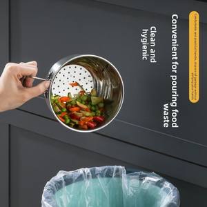 Évier suspendu en acier inoxydable avec panier de vidange pour déchets alimentaires en plastique - Product Image 4