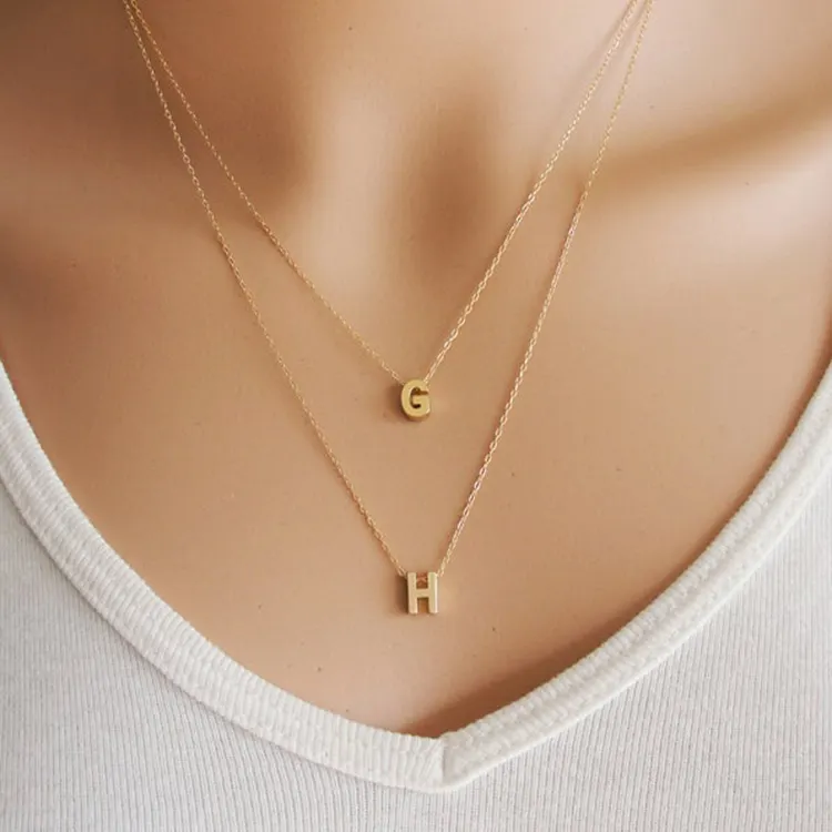 fashion jewelry Personalized Custom fine jewelry necklaces Dainty 18K Gold Initial Necklace Letter Necklace For Women