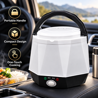 Cuisinière à riz électrique portable pour voiture et extérieur 220V 1.6L, avec minuterie numérique et fonction maintien au chaud pour le camping
