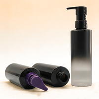 Bouteille de shampoing 250 ml en PET avec pompe à pression, sac de protection, pour cosmétiques personnalisés OEM Chine, gel douche, sérum de soin rayé, en plastique
