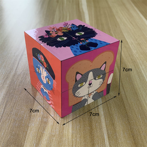 Cadeau publicitaire, conception OEM, jouet de décompression, puzzle à forme géométrique changeable, <span class=keywords><strong>cube</strong></span> magique magnétique pliable de 7 cm - Product Image 2