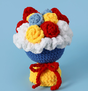 Luckykoo, bouquet <span class=keywords><strong>de</strong></span> fleurs en <span class=keywords><strong>laine</strong></span> <span class=keywords><strong>de</strong></span> grande taille, fait à <span class=keywords><strong>la</strong></span> main, en crochet, pour Noël - Product Image 2