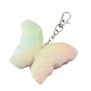 Porte-clés pompon en fausse fourrure de lapin en forme de cœur, mini pompon moelleux en fourrure, vente en gros - Product Image 1