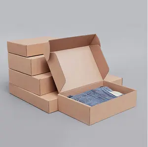 Embalagem por atacado caixa de papelão para embalagem de camisetas, papel kraft, caixa postal