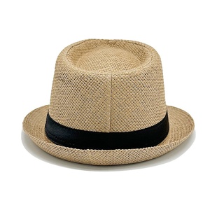 Custom logo Mens <b>Straw</b> <b>Hats</b> Summer Classic Trendy Fedora <b>Straw</b> <b>Hats</b> Short Brim Beach Jazz Paper <b>Straw</b> <b>Hat</b> for Womens Mens - Product Image 3