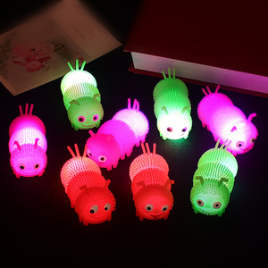 Jincan Novelty Light Toy Hot Selling Unisex Flash Vent Elastic Ball Caterpillar Design Square Squeeze Plastic Toys for Kids - Product Image 6