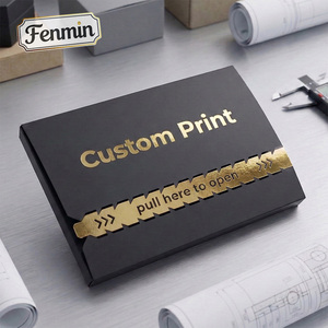 Buste di Cartone Premium per Carte Collezionabili, Confezione di Lusso in Carta Nera con Stampa Personalizzata in Rilievo e Striscia a Strappo - Product Image 2