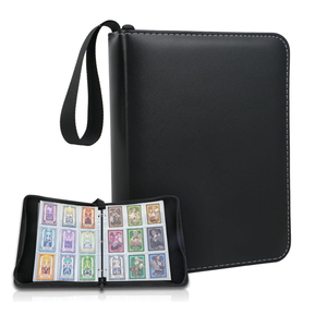 Porte-cartes de jeu en cuir PU à 9 poches, étanche, avec fermeture éclair, pour cartes <span class=keywords><strong>Pokémon</strong></span>, de football et de baseball - Product Image 4