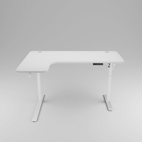 Bureau d'angle en forme de L Bureau d'ordinateur Table de jeu noire Station de travail électrique pour bureau à domicile
