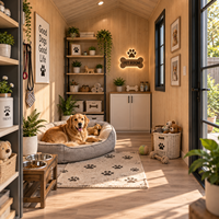 Cabane préfabriquée pour animaux de compagnie pour chiens et chats, espace de jeu et de repos privé avec intérieur facile à nettoyer, ventilation et design sécurisé