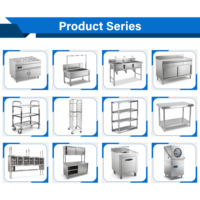 Groothandel Aanbod 304 Anti-kras Voedselveilige Dubbellaagse Ronde Poten RVS Werktafel voor Hotelkeuken