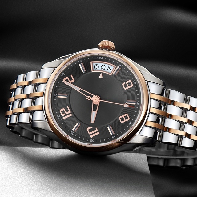Automatic Movement Stainless Steel Luxury Charm Chronograph Water Resistant 5BAR Transparent Back Skeleton Case High Quality