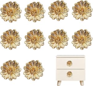 Xinally – Boutons de meuble dorés en alliage de zinc, forme fleur, pour tiroirs, armoires de salle de bain, placards et commodes - Product Image 1