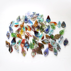 Monili Che Fanno Disegni Misti di Murano Lampwork di Vetro Del Pendente Della Collana - Product Image 5