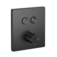 Ensemble de douche mural thermostatique à deux fonctions, corps en laiton brossé de luxe avec noyau de valve en céramique