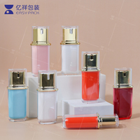 Flacon cosmétique en plastique carré personnalisé pour sérum, crème de maquillage, fond de teint liquide, avec pompe à lotion