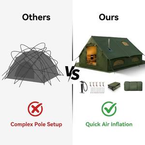<span class=keywords><strong>Tente</strong></span> de glamping <span class=keywords><strong>gonflable</strong></span> de luxe <span class=keywords><strong>avec</strong></span> cheminée, imperméable 4 saisons, cabine pneumatique pour 6 à 8 personnes, idéale pour le camping familial en hiver - Product Image 6