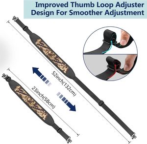 Torbalar kuburluklar için açık havada rahat neopren yastıklı naylon omuz askısı uzunluğu ayarlanabilir fırdöndüler ile 2-Point Sling - Product Image 2
