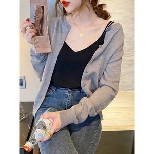 Cárdigan de Manga Larga para <span class=keywords><strong>Mujer</strong></span> - Novedad 2022, Prenda Exterior Ligera de Punto para Primavera y Otoño, Top para Invierno - Product Image 4