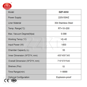 Horno de secado de resina de calentamiento de laboratorio Horno y cámara de secado circulante al vacío de alta temperatura - Product Image 6