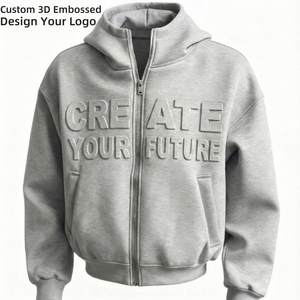 Sudadera con Capucha Personalizada TKAN536 de Alta Calidad con Estampado 3D en Relieve, Sudadera con Capucha Extra Grande de Felpa Gruesa de 500 Gsm con Cierre de Cremallera - Product Image 1