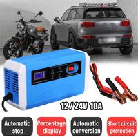 Pengisi daya baterai mobil otomatis penuh 12V 12a 24V 6A 220V pengisi daya pintar untuk baterai asam timbal