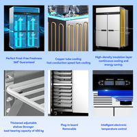 Congélateur vertical à 4 portes, équipement de cuisine, réfrigérateur, congélateur vertical, réfrigérateur de restaurant, directement de l'usine
