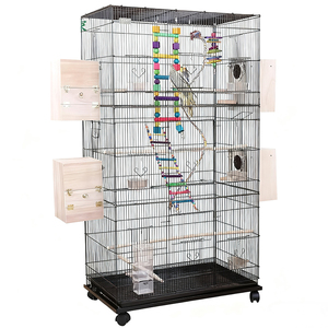 Kandang Burung Logam Besar dan Lebar untuk Burung Beo, Merpati, Parkit, Lovebird, <span class=keywords><strong>Cockatiel</strong></span>, Kandang Ternak Parkit, Kandang Burung Beo XXL - Product Image 1