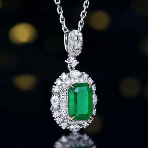 18K Solid Yellow Gold 1.45ct Vivid Green Emerald Pendant Necklace GRC Certified Women Fine <b>Jewellery</b> - Product Image 3