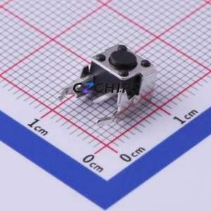 UK-B02124G43-AQ25Y Tactile Switch Bent Lead Through Hole,6x6mm Single Pole Single Throw Round Button 2.5N Right Angle Insert - Product Image 1