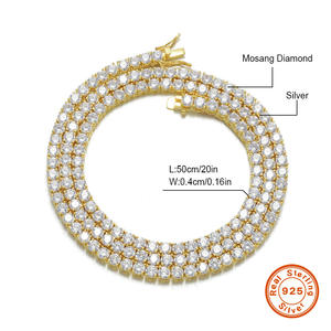 Bracelet et collier tennis unisexe en argent sterling avec moissanite VVS de 4 mm, forme boule, cultivée en laboratoire KAMMY KM316 - Product Image 2