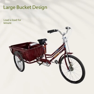 Triciclo Manual <span class=keywords><strong>para</strong></span> <span class=keywords><strong>Adultos</strong></span> de 24 Pulgadas, Una Velocidad, Acero al Carbono Reforzado, Llantas de Aleación de Aluminio, Marco Desmontable, Carga Máxima de 300 kg - Product Image 3