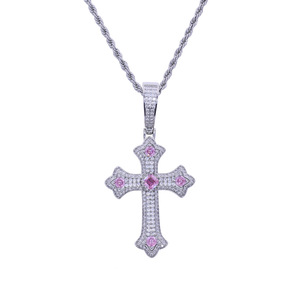 2025 Nueva gran oferta Hip Hop Cruz colgante diamantes completos hombres y mujeres encanto Cruz collar joyería regalo listo para enviar - Product Image 5