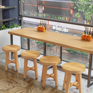Ensemble de chaises de <span class=keywords><strong>table</strong></span> modernes pour restauration rapide <span class=keywords><strong>Tabouret</strong></span> en bois massif pour restaurant commercial Cantine pour <span class=keywords><strong>snack</strong></span> simple Chaîne de nouilles - Product Image 4