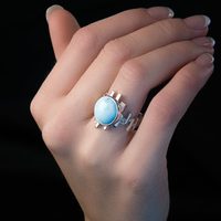 Fabricant professionnel OEM d'alliances en argent sterling et larimar pour marques exportatrices, designs personnalisés, classiques, certifiés GAC