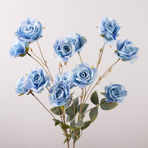 6 Cabezas de Rosas Artificiales de Plástico PVC, Flores de Seda con Tacto Natural, Decoración para Bodas y Hogar - Product Image 1