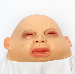 Masque de bébé pleurant amusant en caoutchouc souple, masque de costume en latex intégral pour adulte, masque de carnaval, masque de fête, nouveauté - Product Image 6
