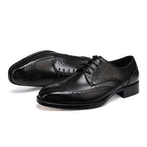 Zapatos Oxford de Vestir para Hombre, de Cuero Negro, con Punta en Pico, Cordones, Color Sólido, Suela de Goma, para Todas las Temporadas, Envío Directo - Product Image 1