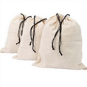 Sacs de rangement anti-poussière en coton biologique avec fermeture à cordon en toile - Product Image 1