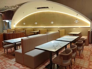 Muebles de <span class=keywords><strong>Restaurante</strong></span> Modernos al por Mayor, Sofá, Sillas de Comedor de Metal, Juego de Mesas y Sillas para Cafetería y Comida Rápida - Product Image 3