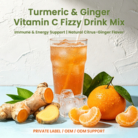 Poudre effervescente de gingembre, curcuma et vitamine C pour adultes, superaliment, jus sans gluten, végétarien, soutien immunitaire et digestif