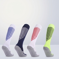 Chaussettes de football pour enfants et adultes, à semelle éponge, extensibles, sportives, hautes jusqu'au genou, tricotées, pour le sport