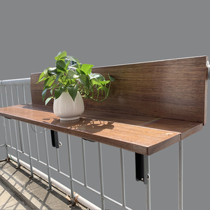 Support mural pliable et réglable en métal plaqué noir de précision pour balcon, pour pot de fleurs ou ordinateur portable - Product Image 4