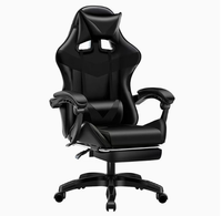Chaise de jeu ergonomique moderne avec rotation et hauteur réglables, chaise de jeu exécutive en cuir, chaise de bureau
